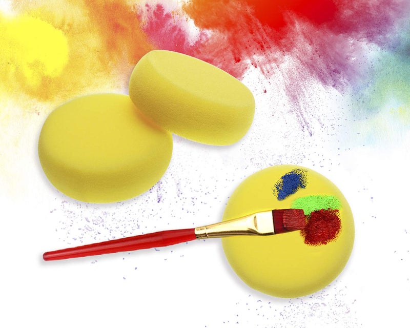 Penta Angel Round Sponges 6pcs 3inch Yellow Painting Sponges Synthetic Artist Sponge Watercolors Sponge for Art & Craft Pottery Clay Cleaning Ceramics Wall - Image 3